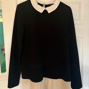 Adrianna Papell Black Top with White Collar